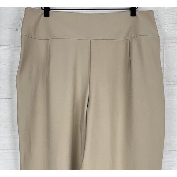 Athleta Stellar Wide Leg Crop Pant Women 14 Abalone Grey Beige Stretch Wide Leg - Picture 7 of 16